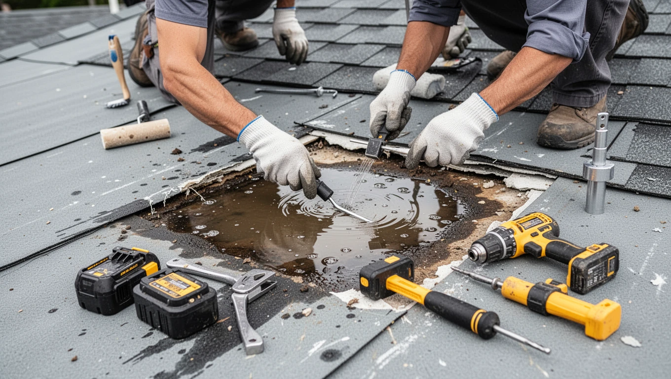 Roof Leak Water Damage Repair